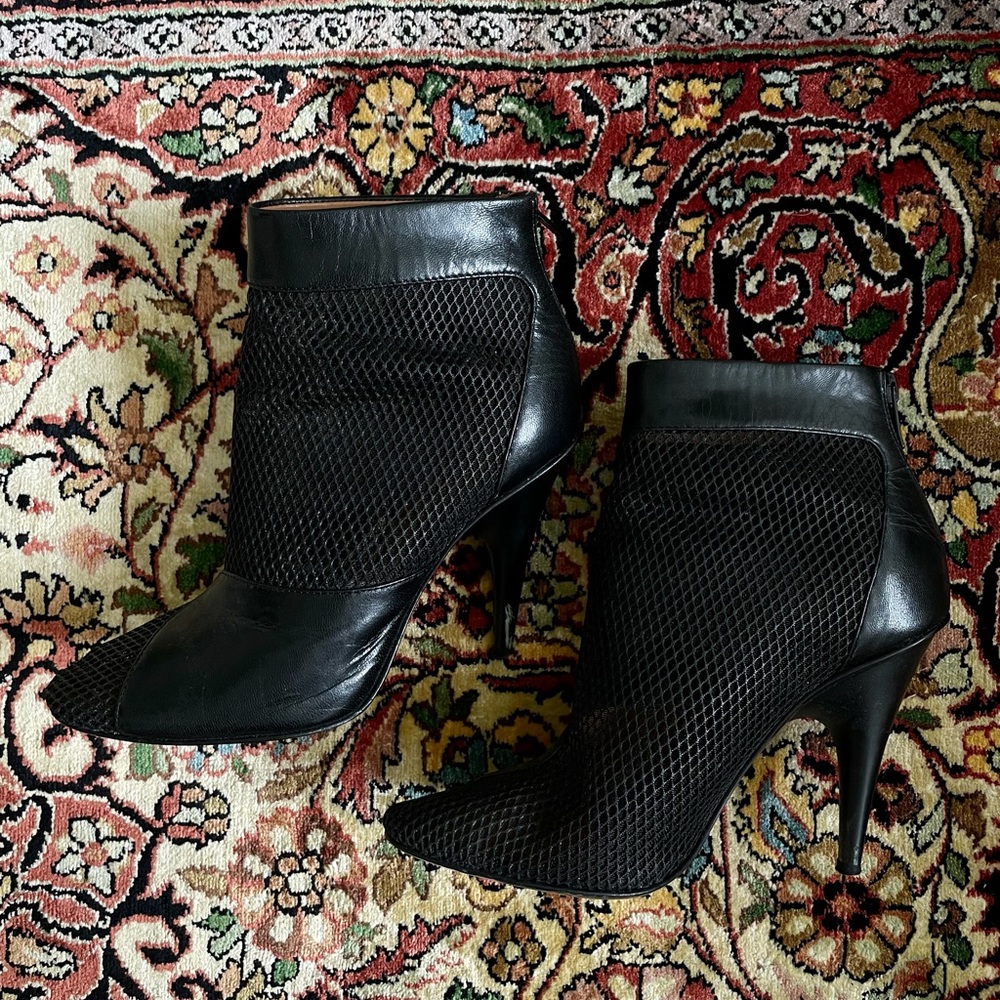 3.1 Phillip Lim Black Mesh “Shirley” Ankle Booties - Size 37